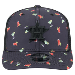 Houston Astros Adventure Drinks Pattern 9SEVENTY Stretch-Snap Hat Black | New Era