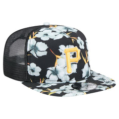 Pittsburgh Pirates Adventure Pattern Golfer Trucker Snapback Hat Black | New Era