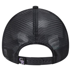 Colorado Rockies Distressed 9FORTY A-Frame Adjustable Trucker Hat Black | New Era