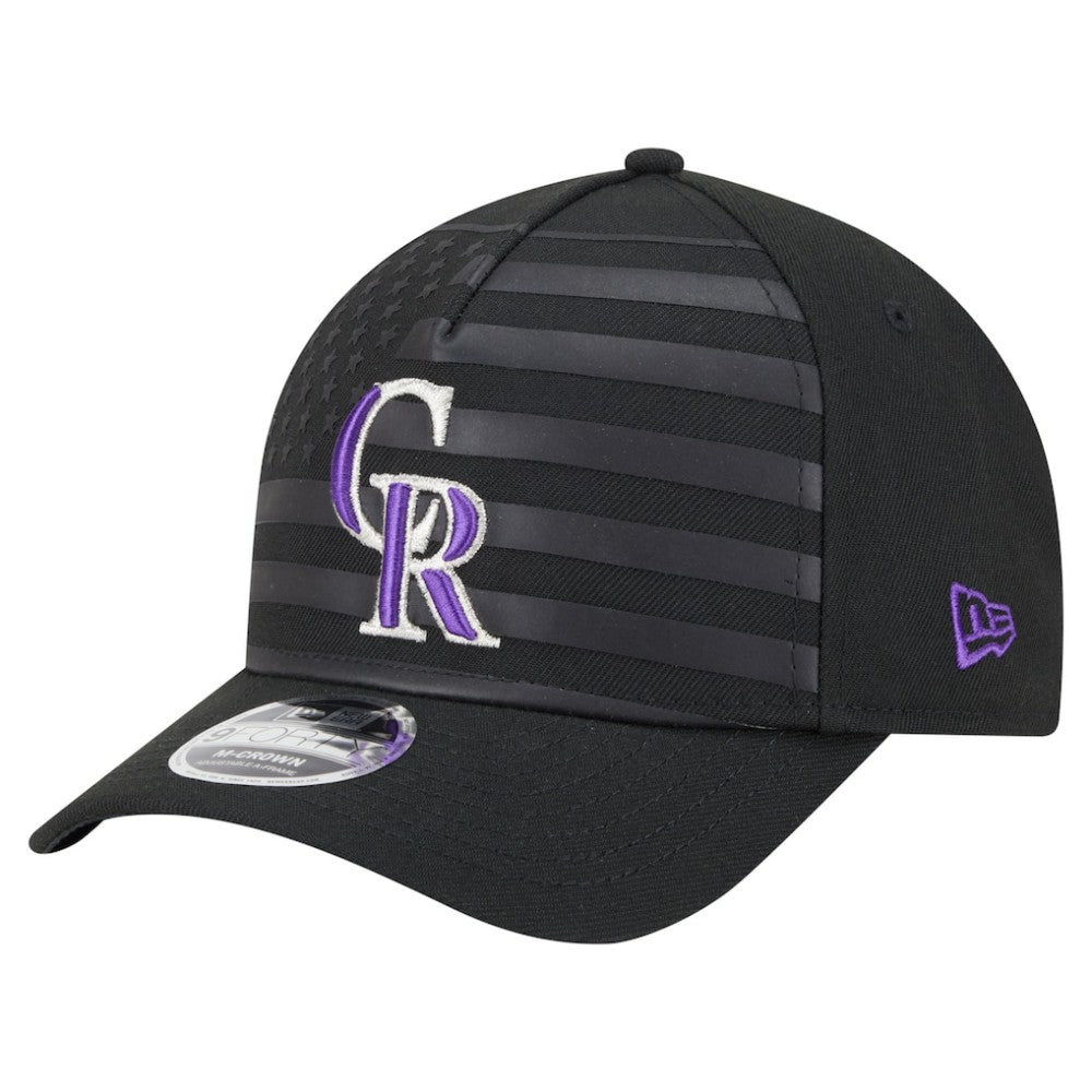 Colorado Rockies American Flag 9FORTY M-Crown A-Frame Adjustable Hat Black | New Era