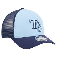 Tampa Bay Rays 2-Tone Color Pack 9FORTY M-Crown A-Frame Adjustable Hat Light Blue/Navy | New Era
