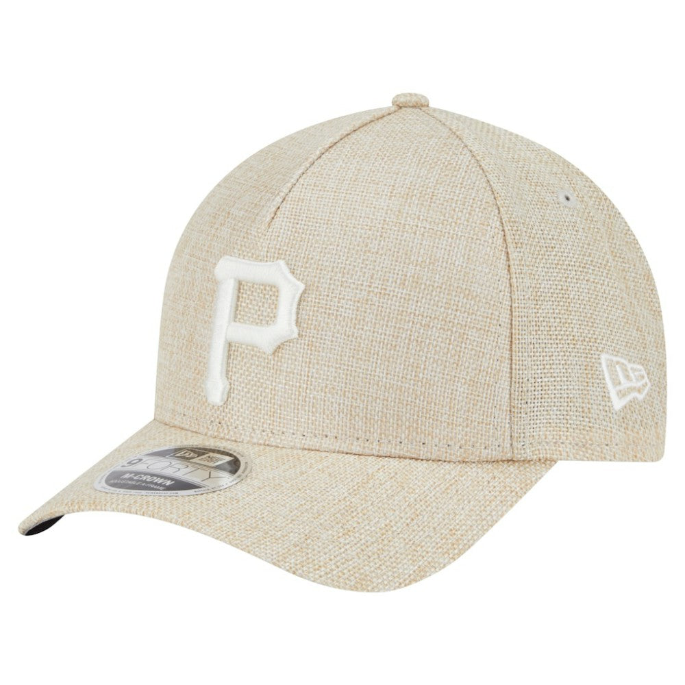 Pittsburgh Pirates Cotton Weave M-Crown A-Frame 9FORTY Adjustable Hat Beige | New Era
