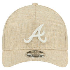 Atlanta Braves Cotton Weave M-Crown A-Frame 9FORTY Adjustable Hat Beige | New Era