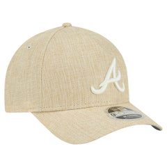 Atlanta Braves Cotton Weave M-Crown A-Frame 9FORTY Adjustable Hat Beige | New Era