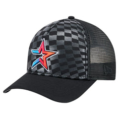Houston Astros Gradient 9FORTY A-Frame M-Crown Trucker Adjustable Hat Black | New Era