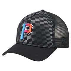Pittsburgh Pirates Gradient 9FORTY A-Frame M-Crown Trucker Adjustable Hat Black | New Era