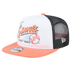 San Francisco Giants Retro Script Trucker 9FIFTY Snapback Hat White/Orange | New Era