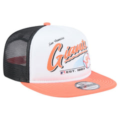 San Francisco Giants Retro Script Trucker 9FIFTY Snapback Hat White/Orange | New Era