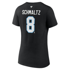 Nick Schmaltz Utah Mammoth Fanatics Women's Authentic Stack Name & Number V-Neck T-Shirt Black