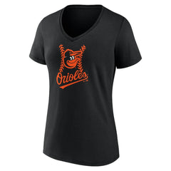 Baltimore Orioles Women's Fastball V-Neck T-Shirt Black