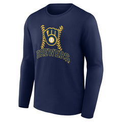 Milwaukee Brewers Fastball Long Sleeve T-Shirt Navy