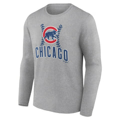 Chicago Cubs Fastball Long Sleeve T-Shirt Gray