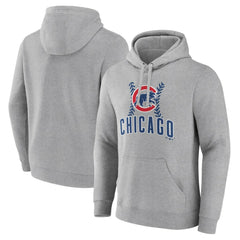 Chicago Cubs Fastball Pullover Hoodie Gray
