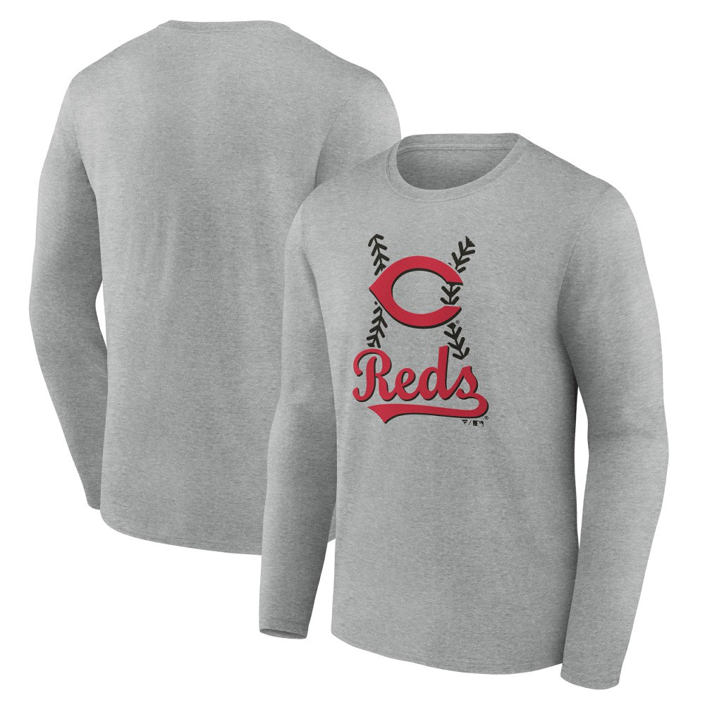 Cincinnati Reds Fastball Long Sleeve T-Shirt Gray