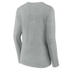 Cincinnati Reds Women's Fastball Long Sleeve V-Neck T-Shirt Gray