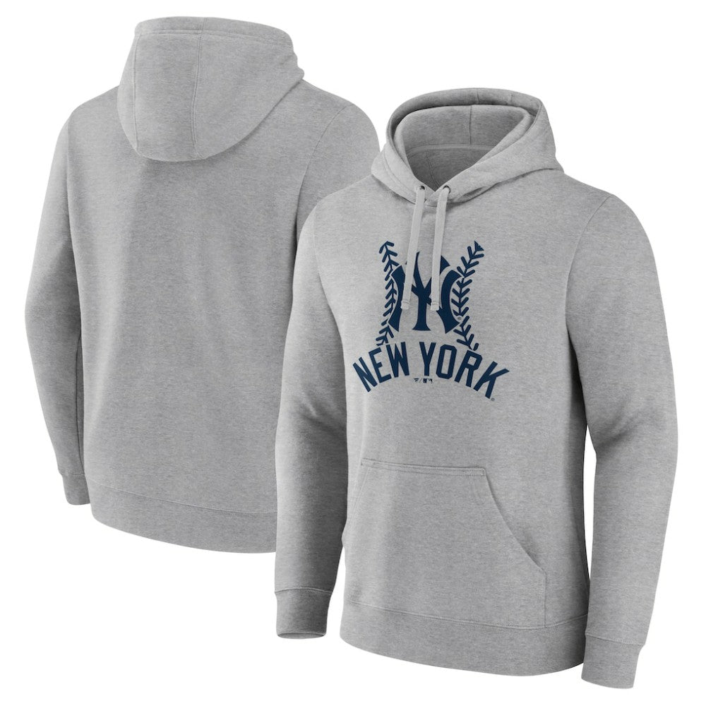New York Yankees Fastball Pullover Hoodie Gray