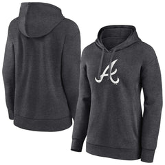 Atlanta Braves Women's Monochrome Pullover Hoodie Charcoal