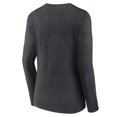 Cincinnati Reds Women's Monochrome Long Sleeve V-Neck T-Shirt Charcoal