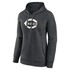 Cincinnati Reds Women's Monochrome Pullover Hoodie Charcoal