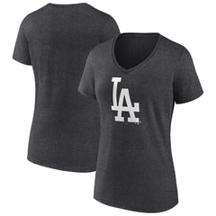 Los Angeles Dodgers Women's Monochrome V-Neck T-Shirt Charcoal