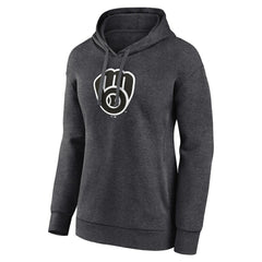 Milwaukee Brewers Women's Monochrome Pullover Hoodie Charcoal