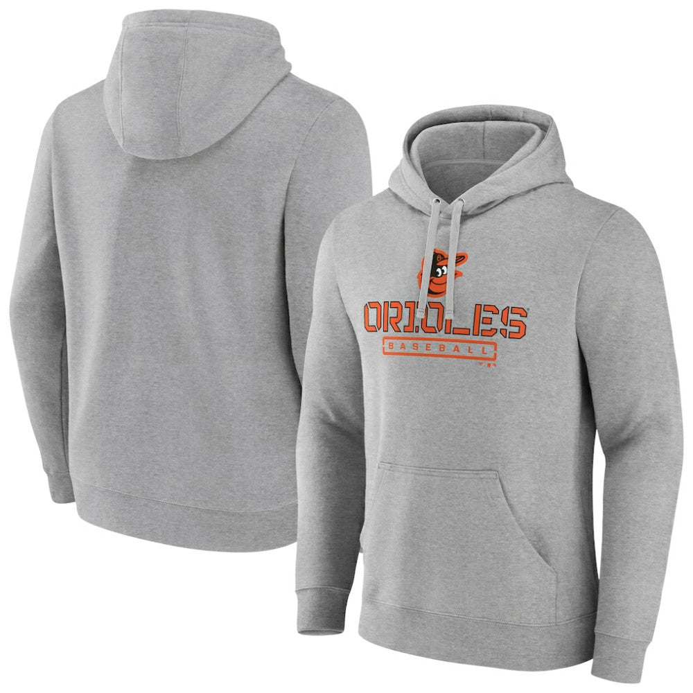 Baltimore Orioles Evanston Stencil Pullover Hoodie Gray