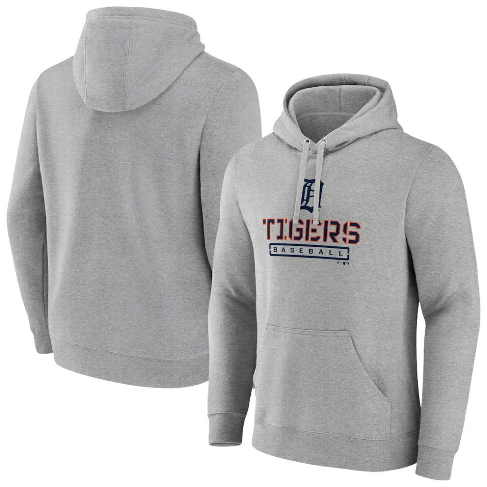 Detroit Tigers Evanston Stencil Pullover Hoodie Gray