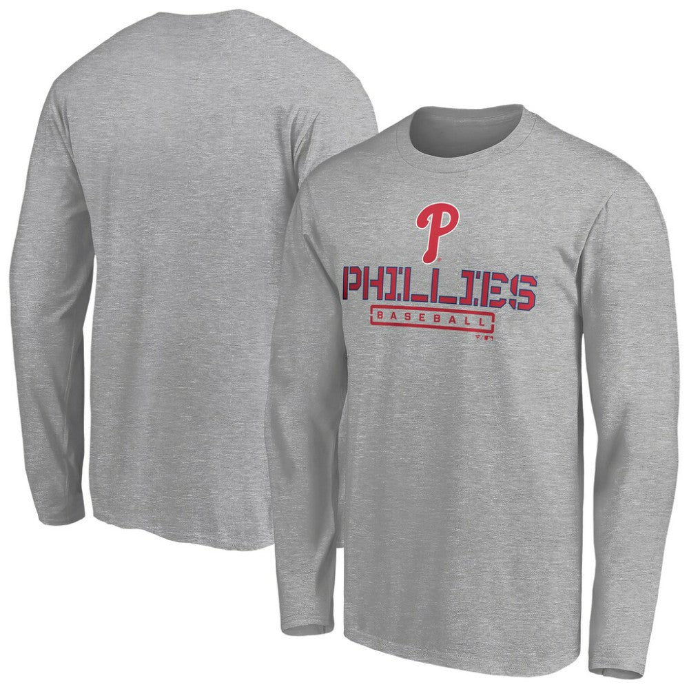 Philadelphia Phillies Evanston Stencil Long Sleeve T-Shirt Gray