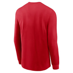 Cincinnati Reds Local Logo Swoosh Lockup Long Sleeve T-Shirt Red | Nike