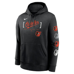 Baltimore Orioles Club Stack Pullover Hoodie Black | Nike