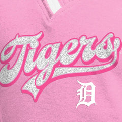 Detroit Tigers Girls Youth Mommy & Me Raglan V-Neck T-Shirt Pink | New Era