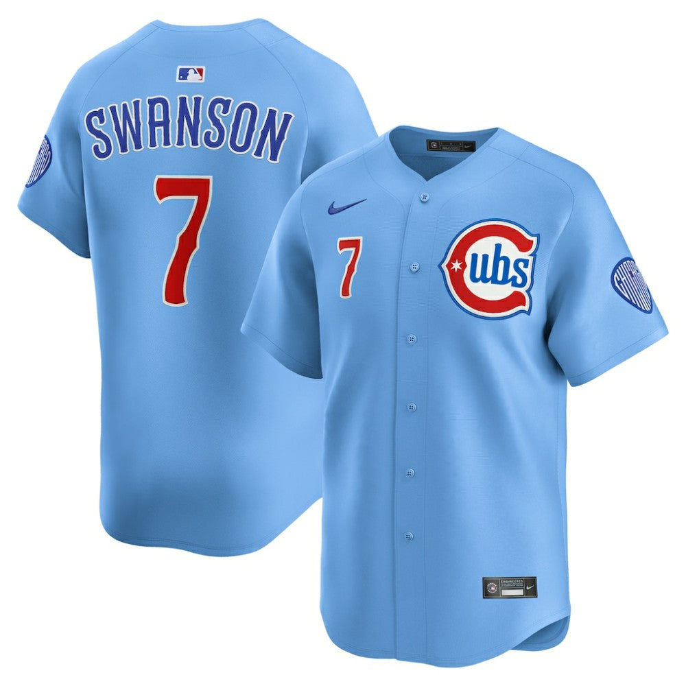 Dansby Swanson Chicago Cubs 2nd Alternate Limited Player Jersey Baby Blue | Nike