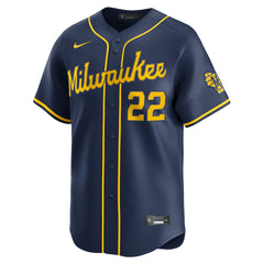Christian Yelich Milwaukee Brewers Alternate Limited Jersey - Navy