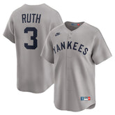 Babe Ruth New York Yankees Throwback Cooperstown Collection Limited Jersey - Gray