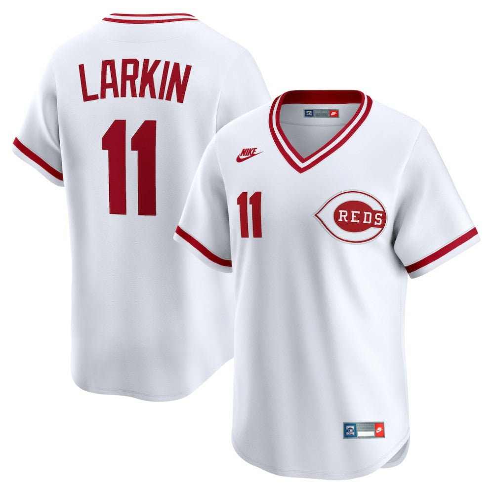 Barry Larkin Cincinnati Reds Throwback Cooperstown Collection Limited Jersey - White