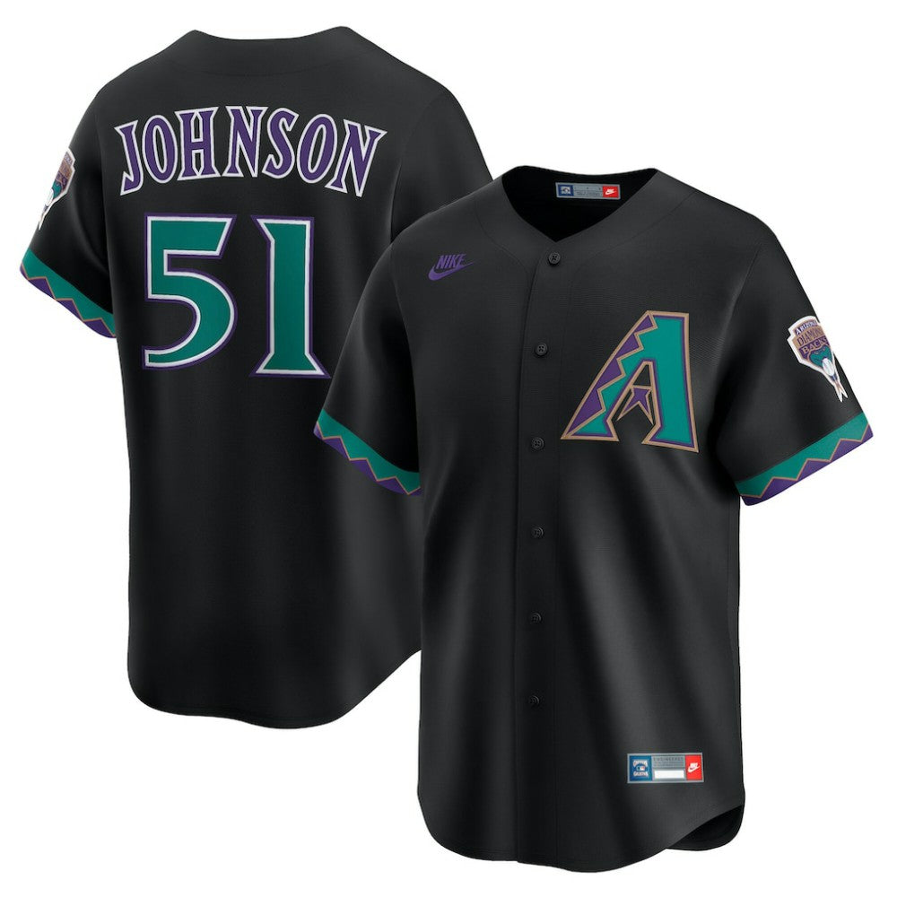 Randy Johnson Arizona Diamondbacks Throwback Cooperstown Collection Limited Jersey - Black