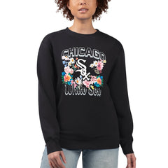 Chicago White Sox G-III 4Her by Carl Banks Women's Flowers Graphic Pullover Sweatshirt Black