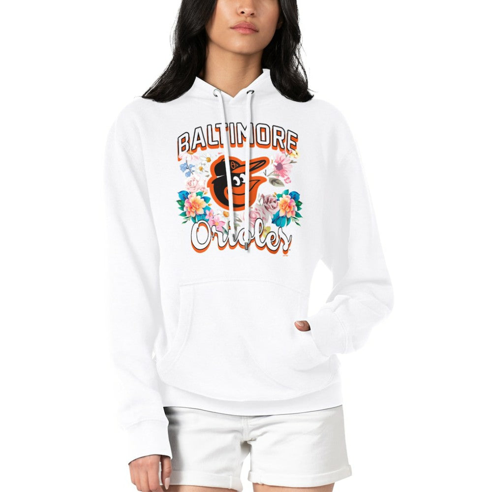 Baltimore Orioles G-III 4Her by Carl Banks Women's Flowers Graphic Pullover Hoodie White