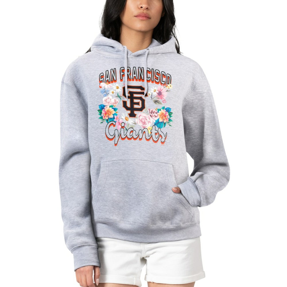 San Francisco Giants G-III 4Her by Carl Banks Women's Flowers Graphic Pullover Hoodie Heather Gray