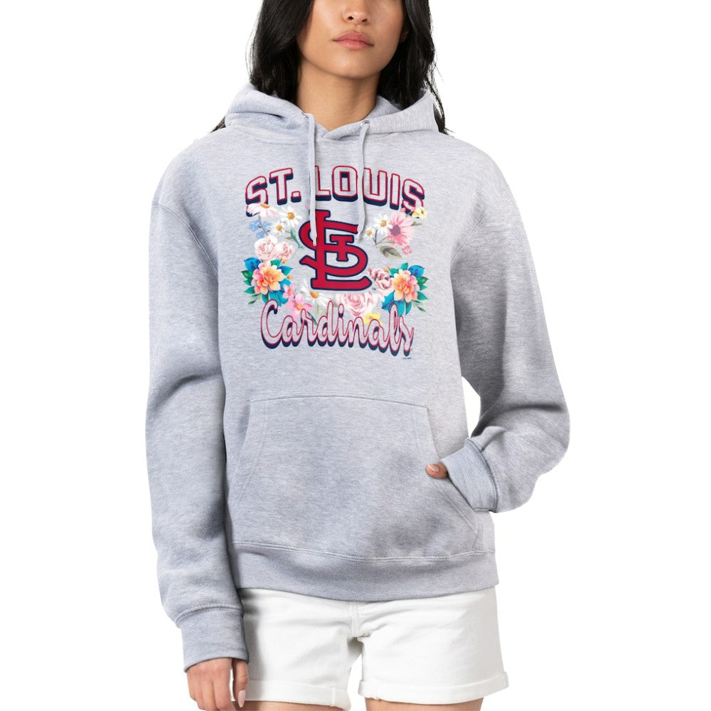 St. Louis Cardinals G-III 4Her by Carl Banks Women's Flowers Graphic Pullover Hoodie Heather Gray