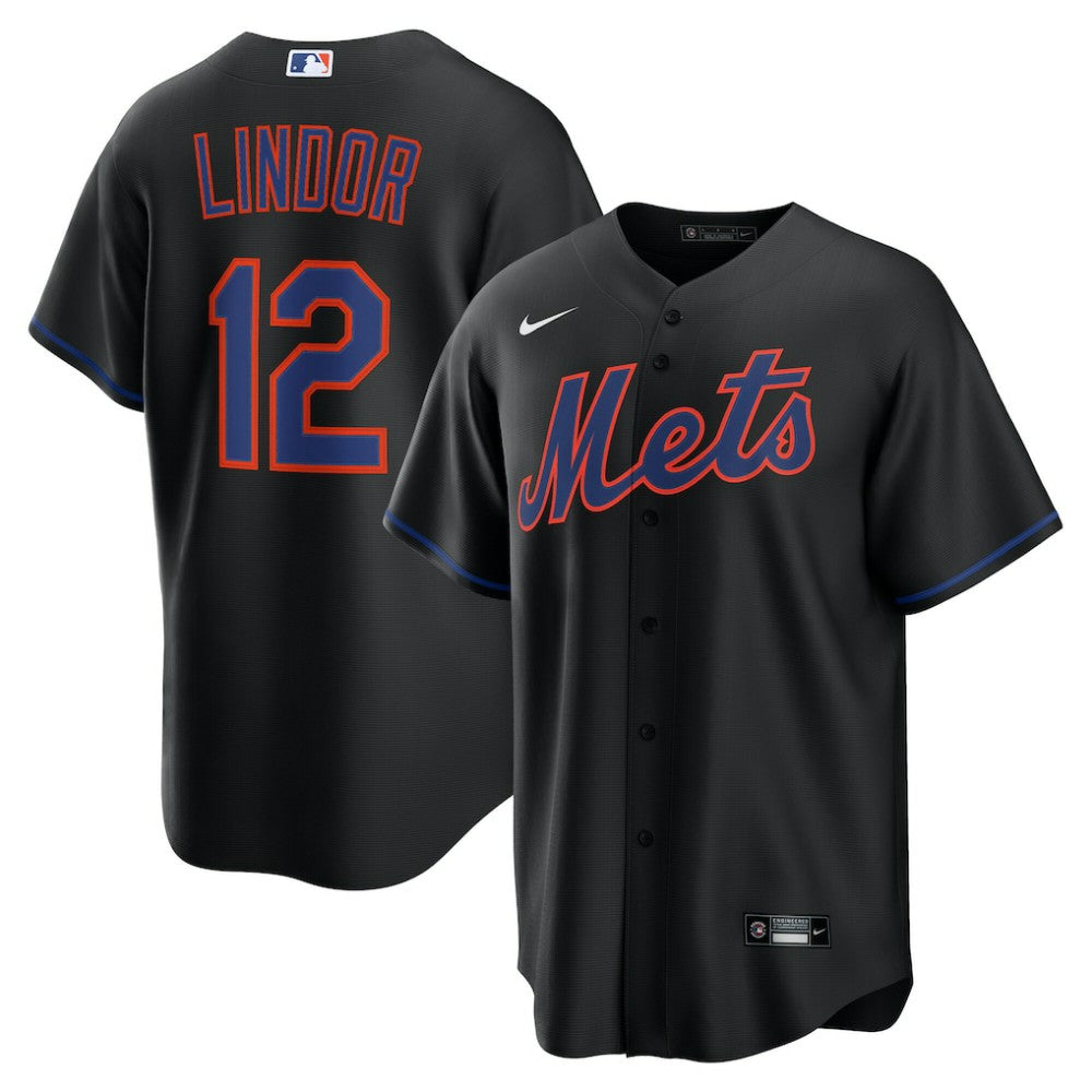 Francisco Lindor New York Mets Alternate Replica Jersey Black | Nike