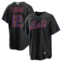 Francisco Lindor New York Mets Alternate Replica Jersey - Black