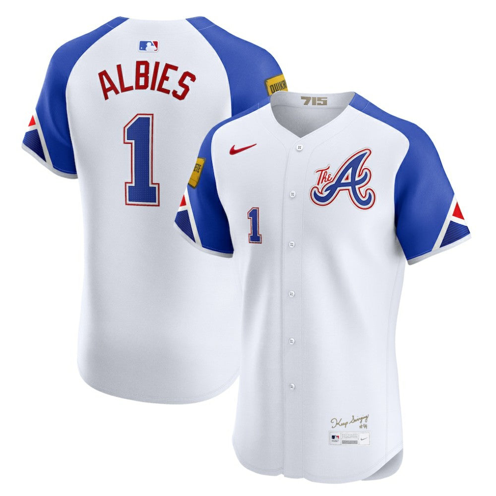 Ozzie Albies Atlanta Braves City Connect Elite Jersey White | Nike