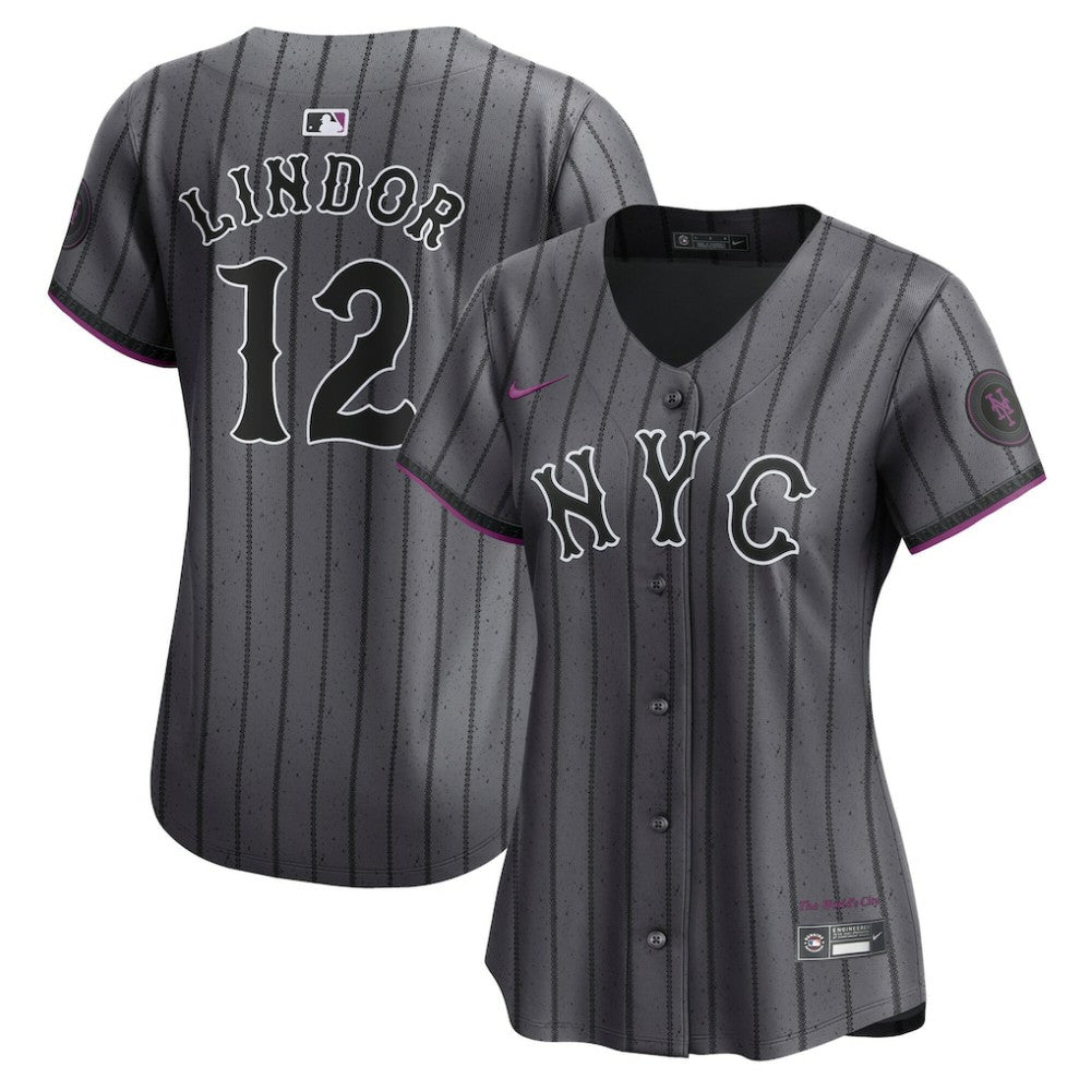 Francisco Lindor New York Mets Women's City Connect Limited Jersey - Gray