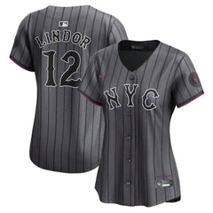 Francisco Lindor New York Mets Women's City Connect Limited Jersey - Gray