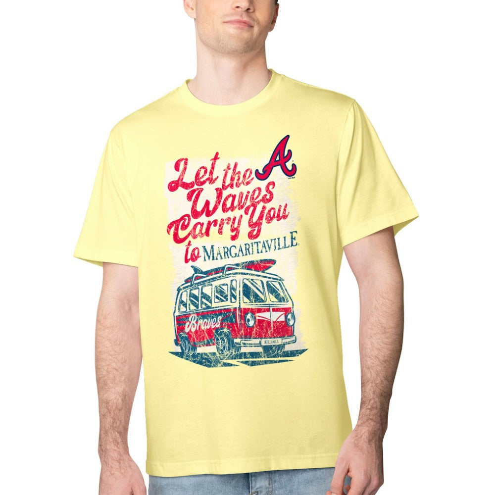Atlanta Braves Margaritaville Bus Waves Graphic T-Shirt Yellow