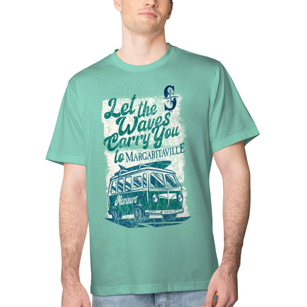 Seattle Mariners Margaritaville Bus Waves Graphic T-Shirt Mint
