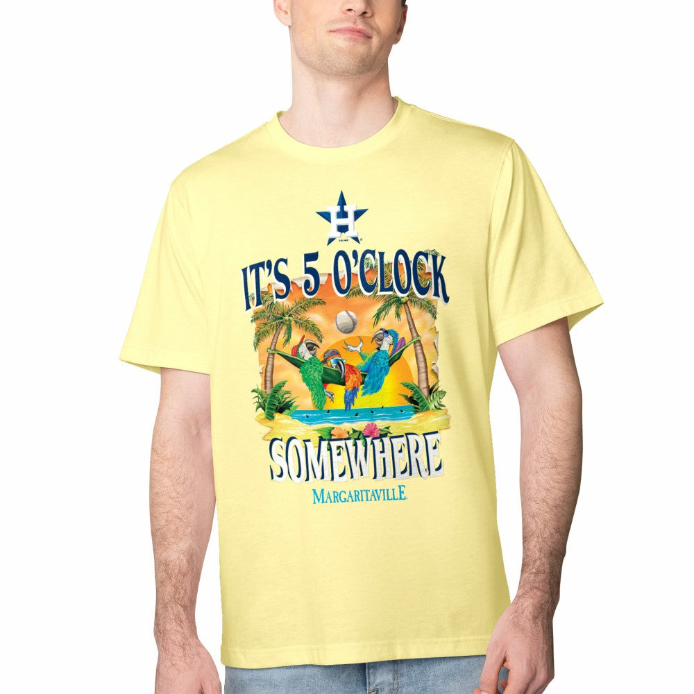 Houston Astros Margaritaville Five O'Clock Graphic T-Shirt Yellow