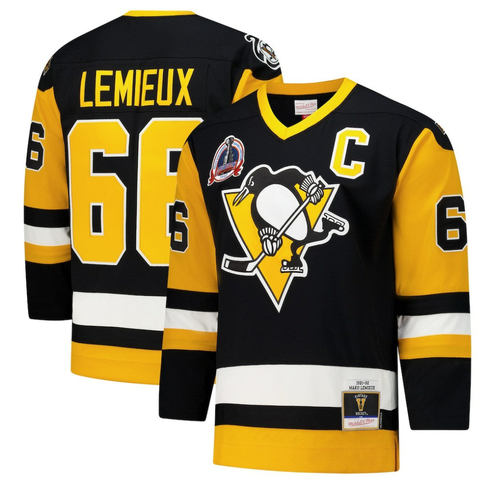 Mario Lemieux Pittsburgh Penguins 1991-92 Power Play Jersey Black