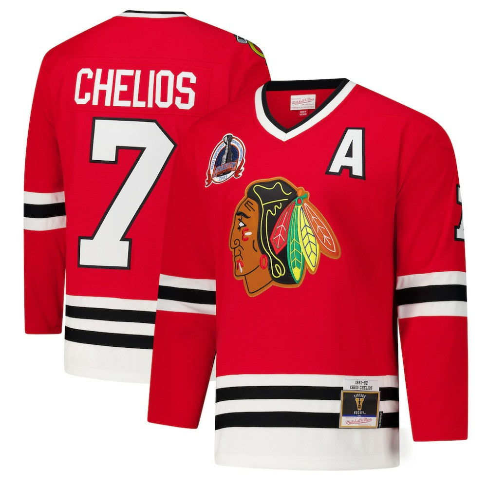 Chris Chelios Chicago Blackhawks 1991-92 Power Play Jersey Red